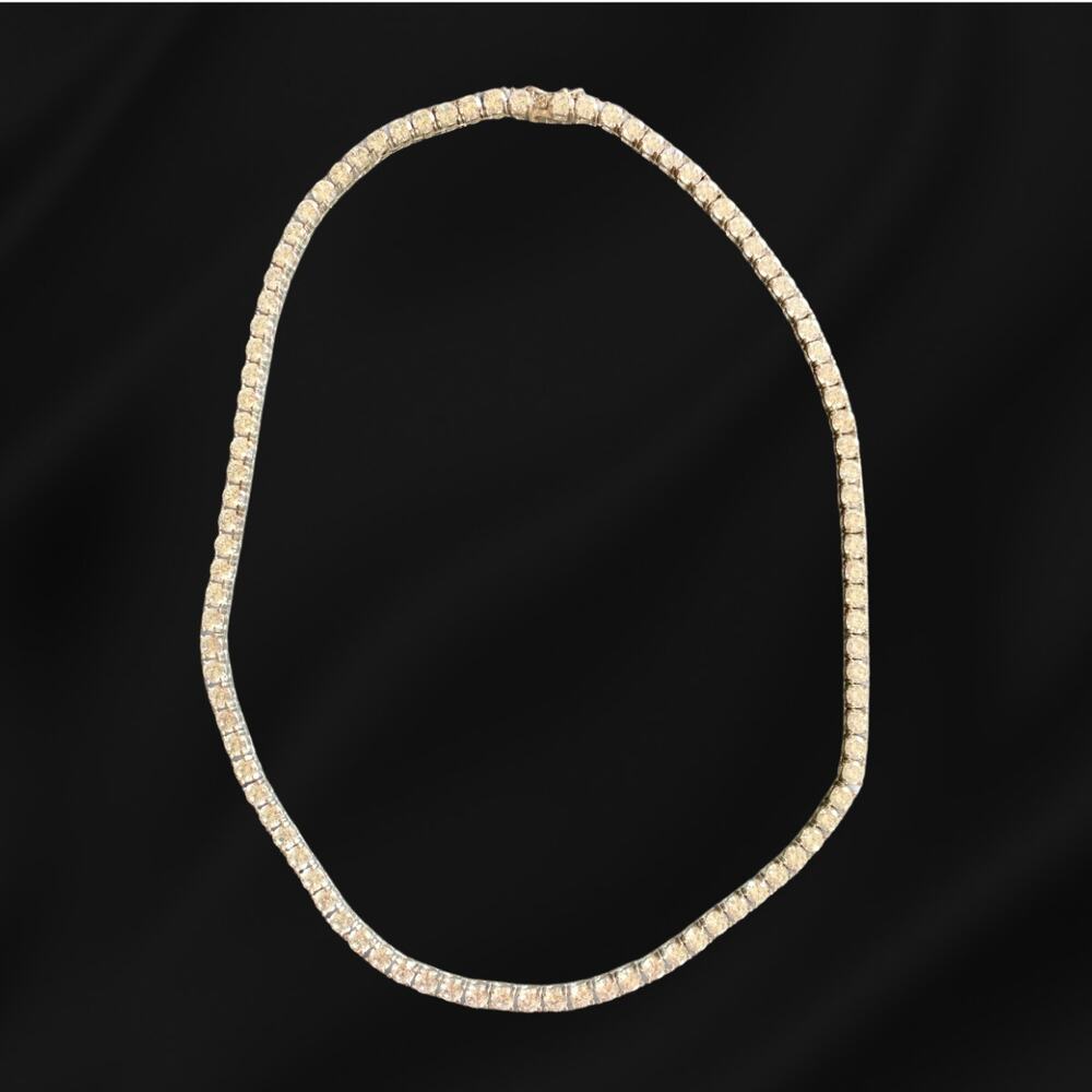 Sterling Silver CZ Tennis Necklace 97 Stones 4mm Classic Sparkle